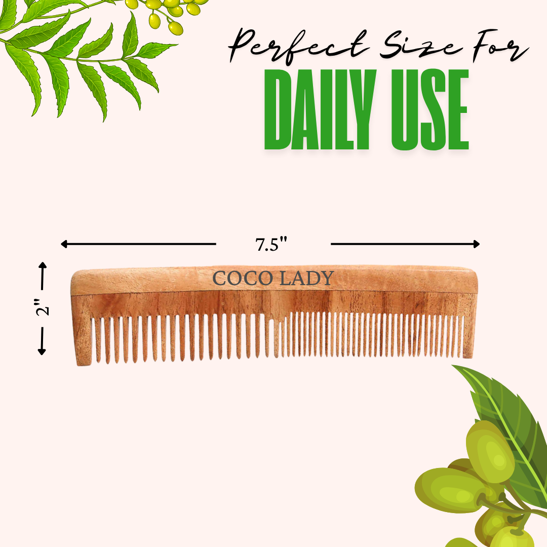 Dual Teeth Wooden Comb