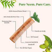 Dual Teeth Wooden Comb
